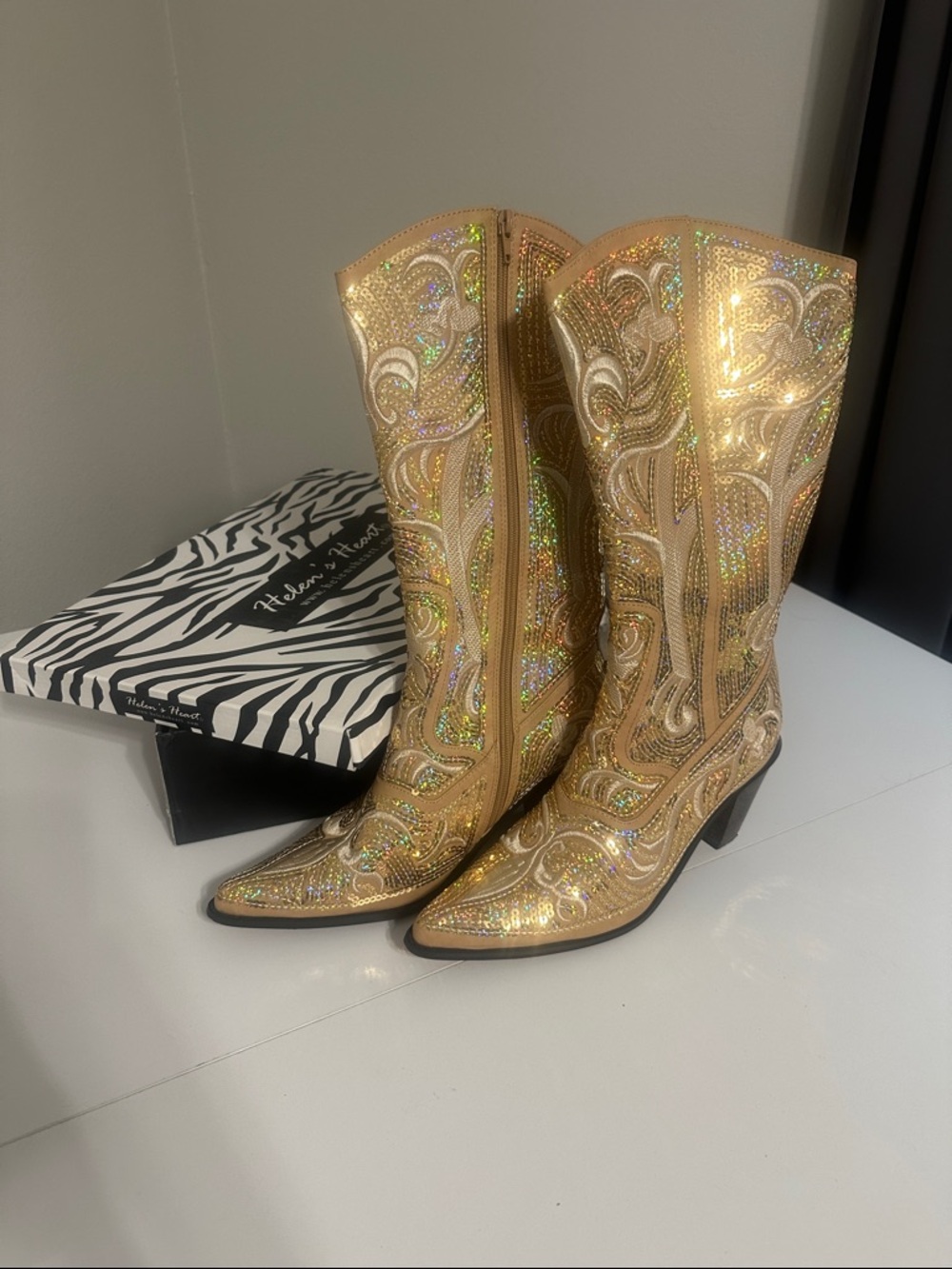 Helen’s Heart Gold Western Boots - Women's size 10